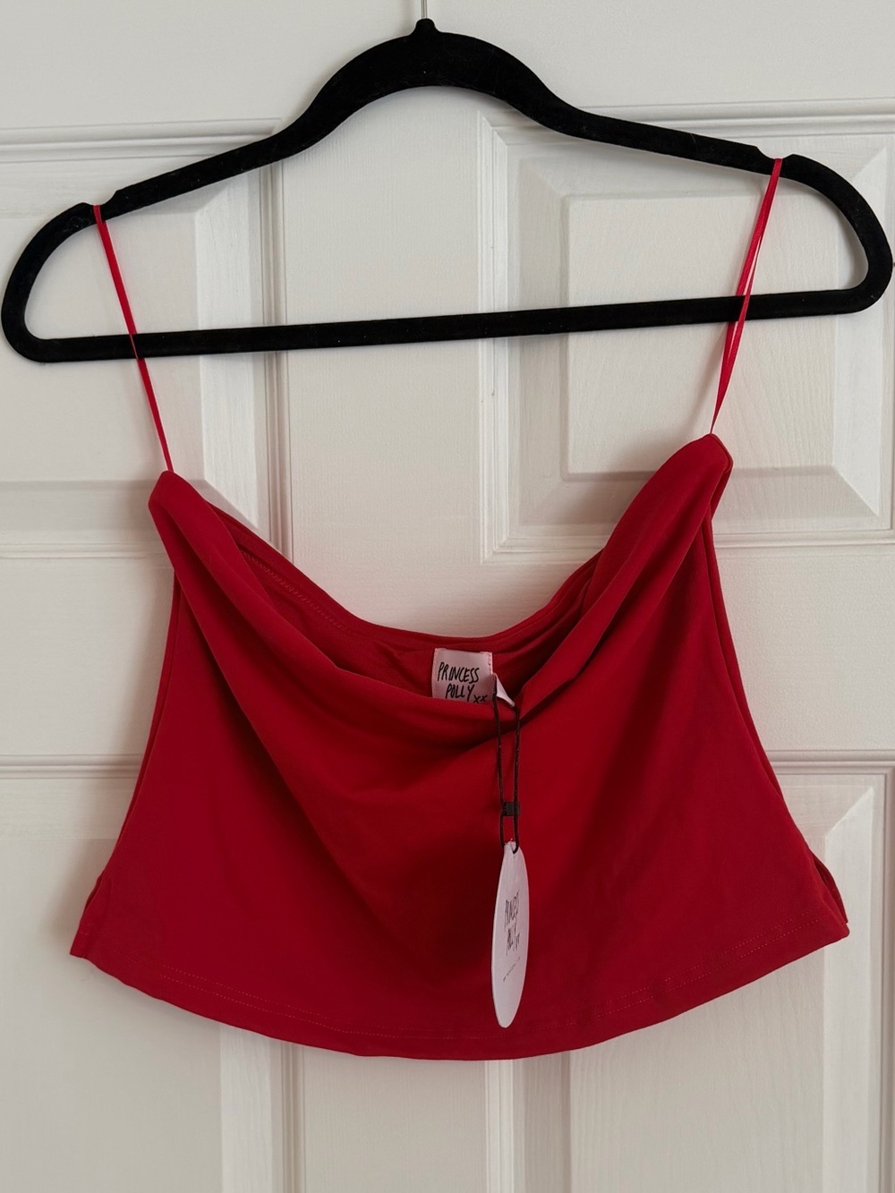 Princess Polly Aurorah Red Cowl Neck Crop Cami Top NWT Size 8